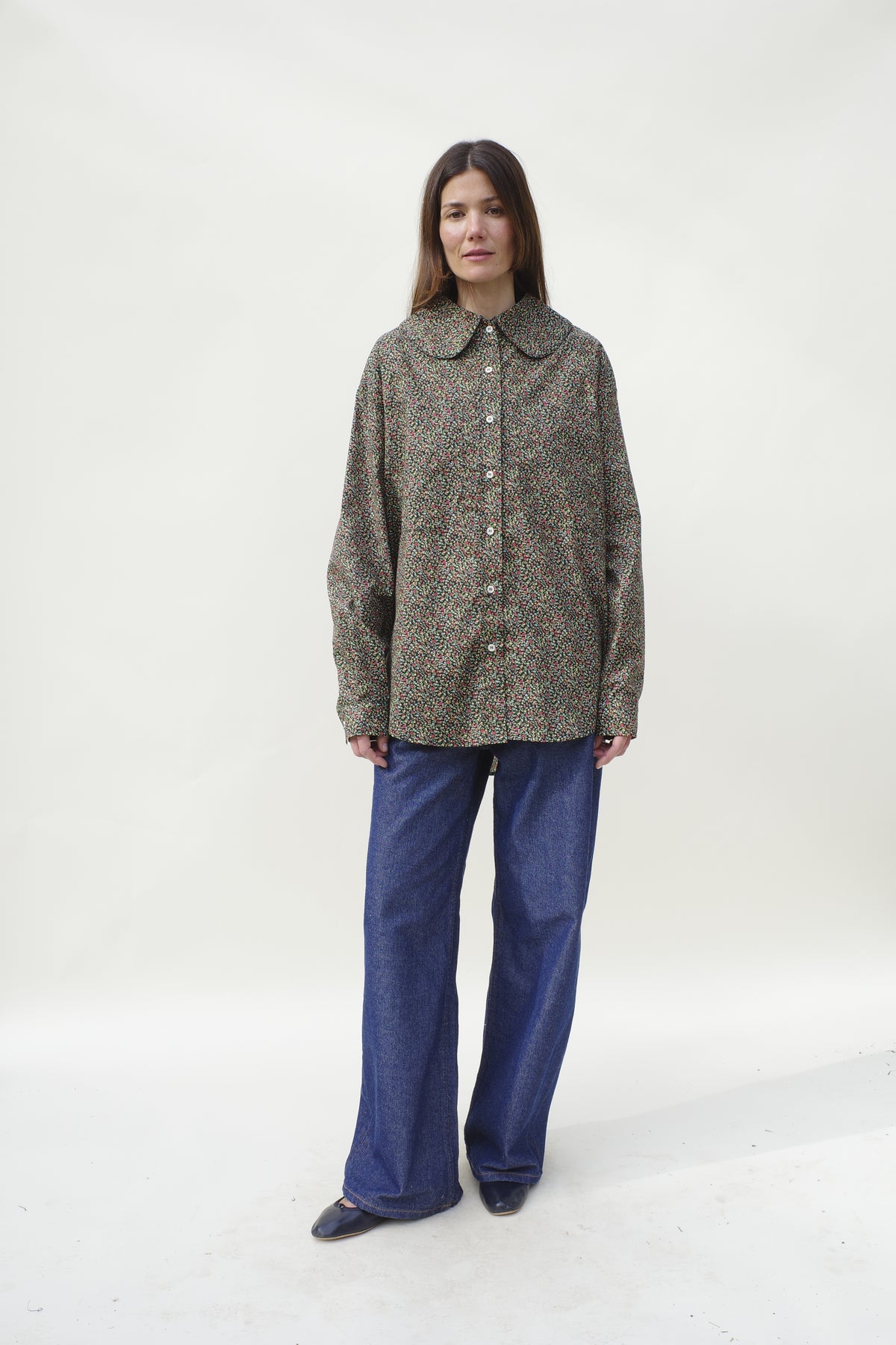 Hollis Oversized Shirt - Noir Ditsy