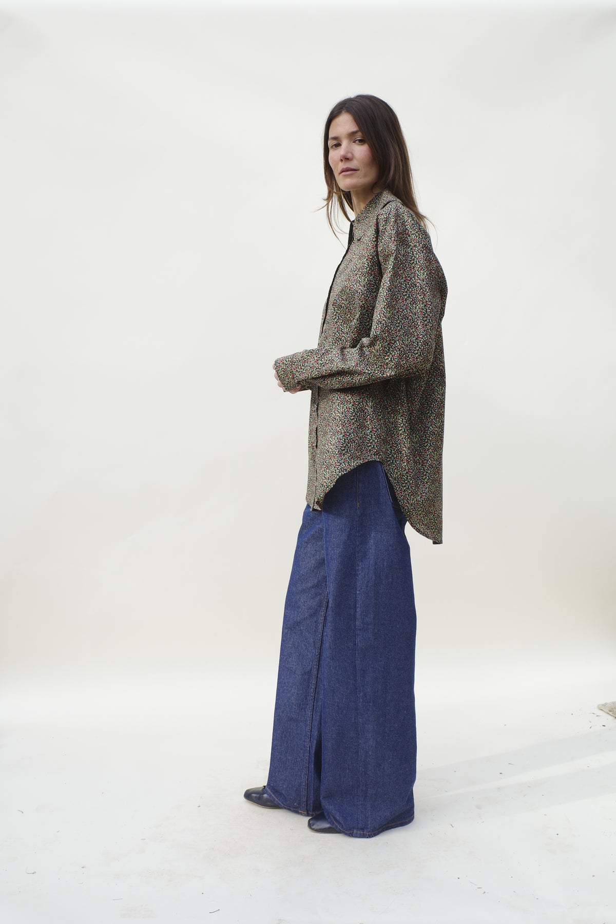 Hollis Oversized Shirt - Noir Ditsy