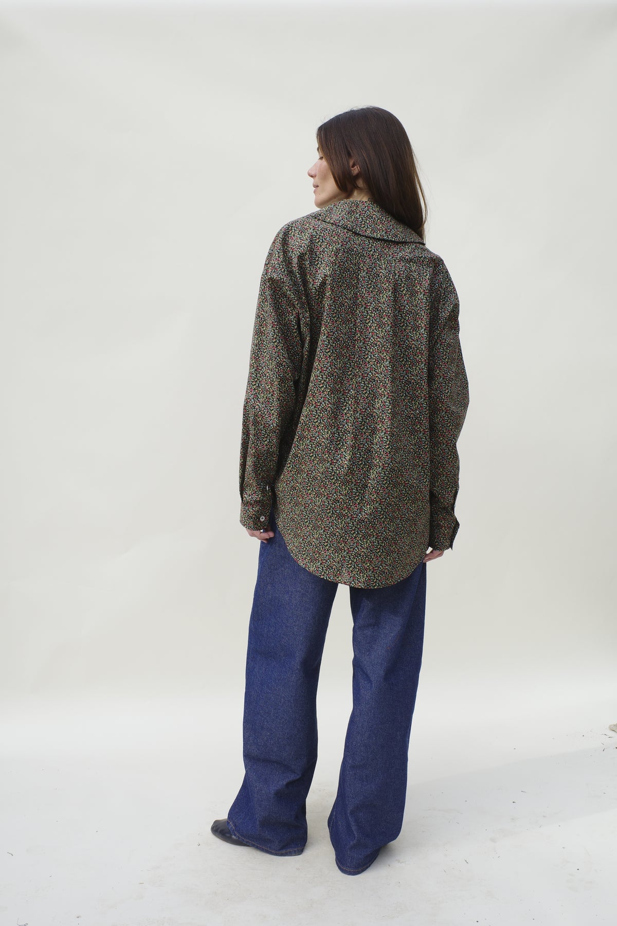 Hollis Oversized Shirt - Noir Ditsy