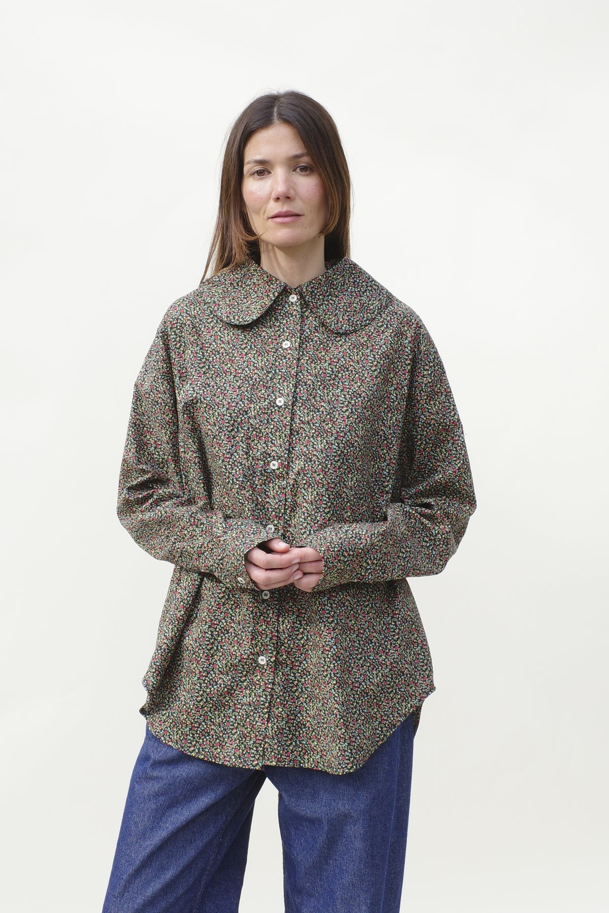 Hollis Oversized Shirt - Noir Ditsy