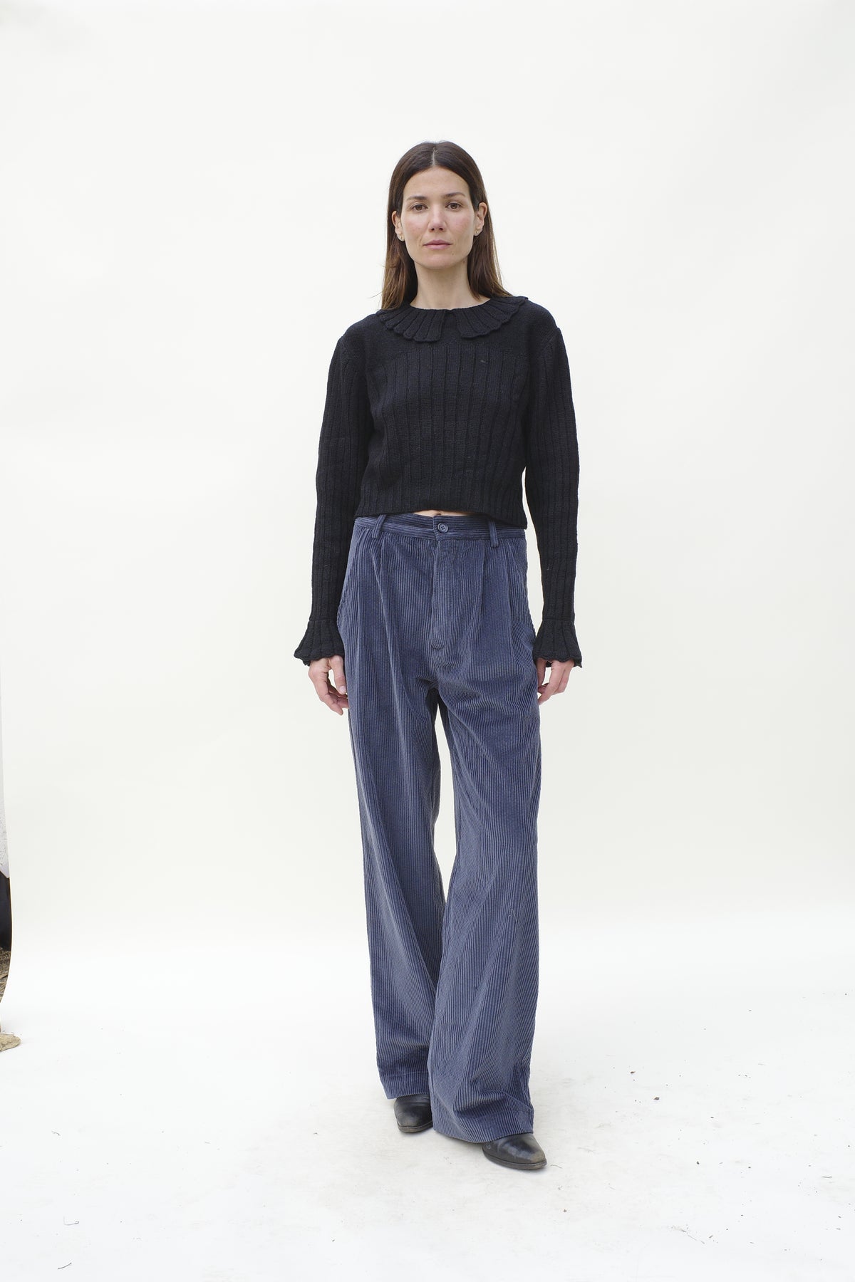 Petal Collar Jumper - Noir