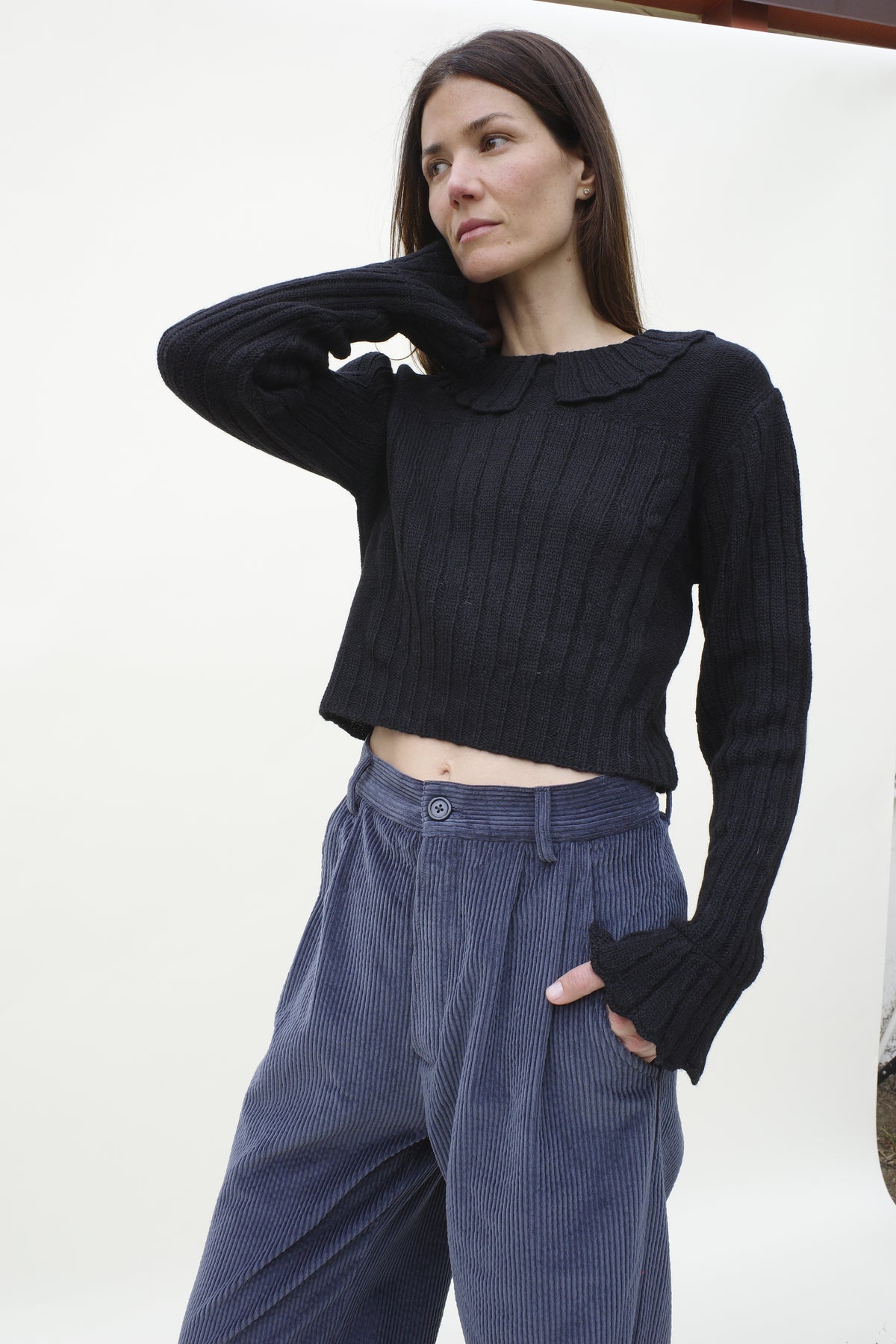 Petal Collar Jumper - Noir