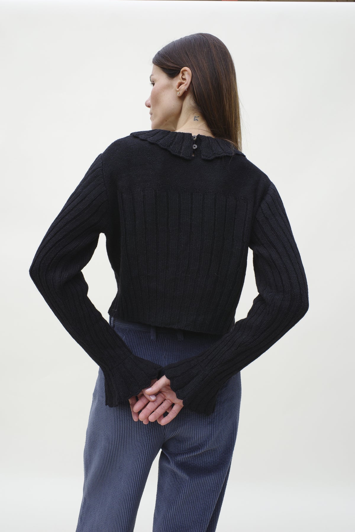 Petal Collar Jumper - Noir