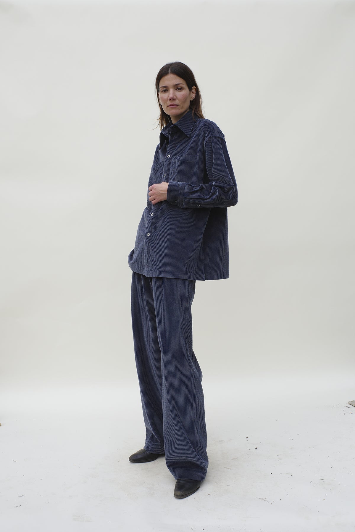 Cordelia Button Down - Slate Blue