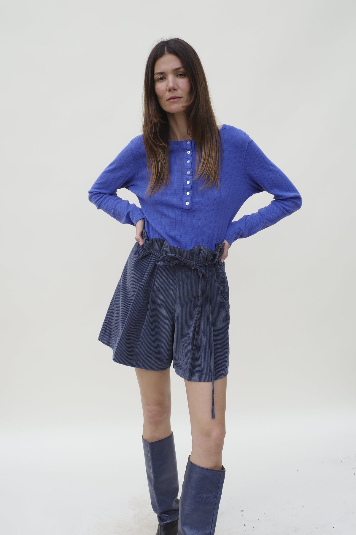 Agnes Short - Slate Blue