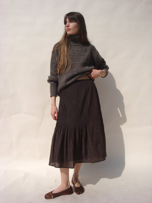 Romy Pintuck Skirt - Soil