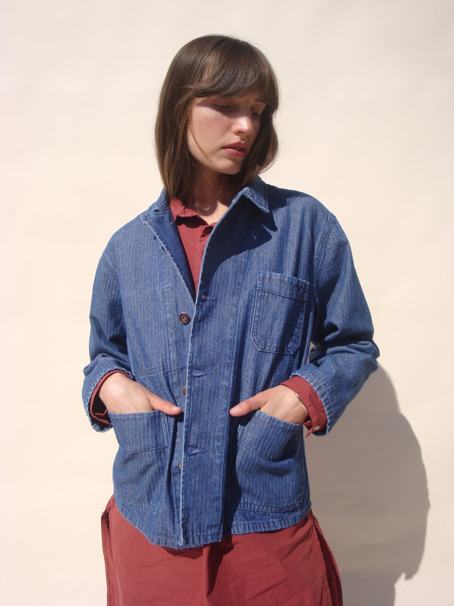 Rue Jacket - Denim Herringbone