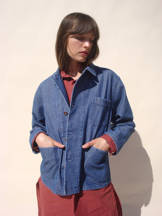Rue Jacket - Denim Herringbone
