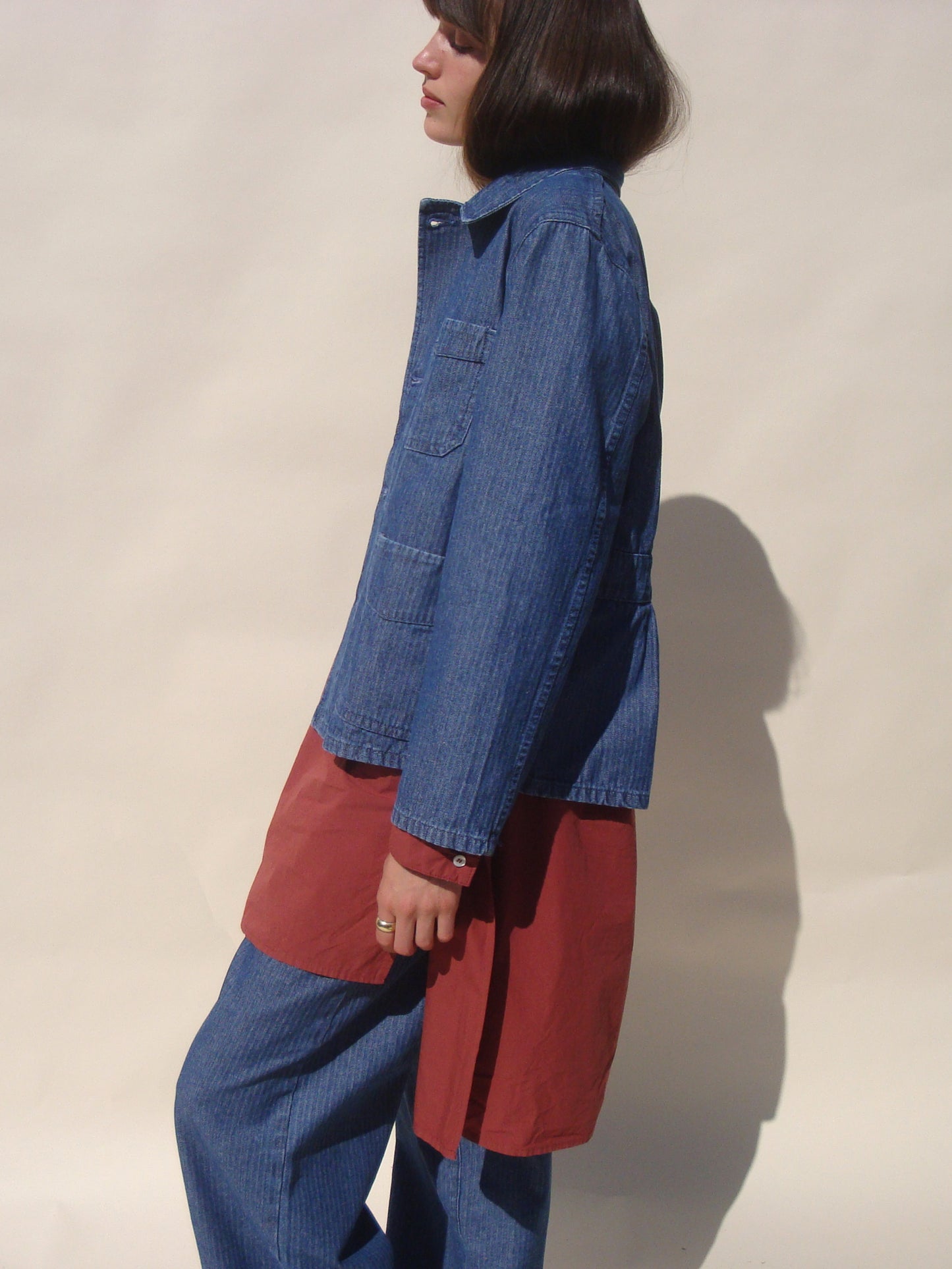 Rue Jacket - Denim Herringbone