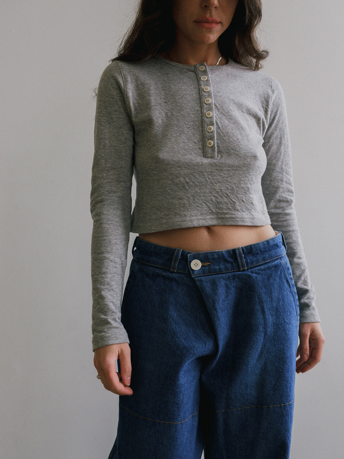Cropped Henley Tee