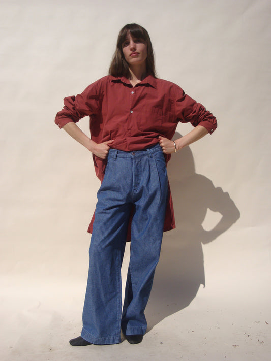 Tati Trouser - Herringbone Denim